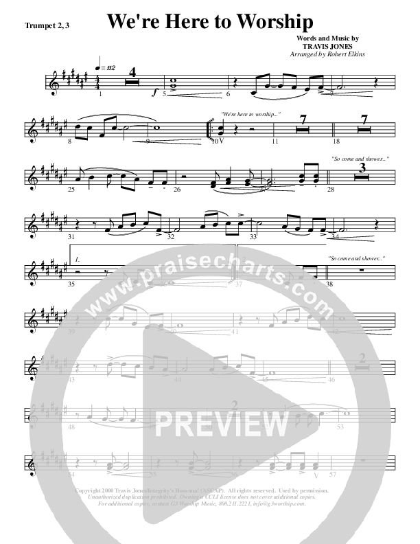 We're Here To Worship Trumpet 2/3 (G3 Worship)