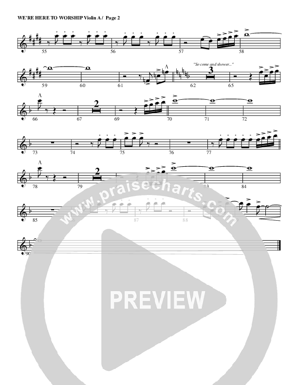 We're Here To Worship Violin 1 (G3 Worship)