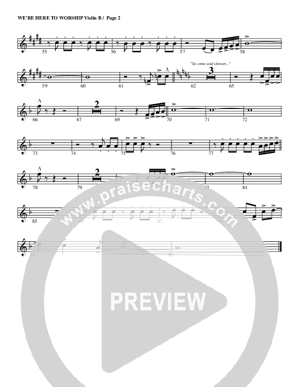 We're Here To Worship Violin 2 (G3 Worship)