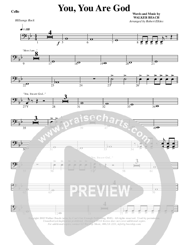 You You Are God Cello (G3 Worship)