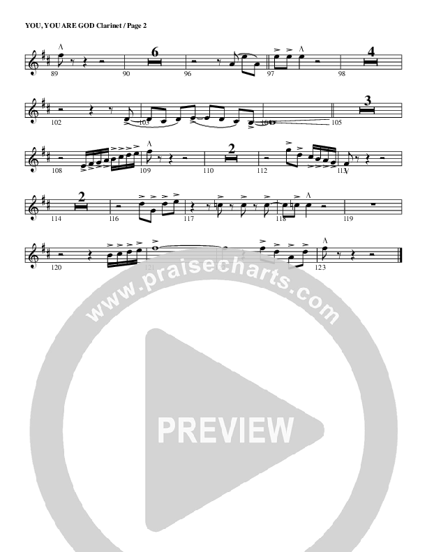 You You Are God Clarinet (G3 Worship)
