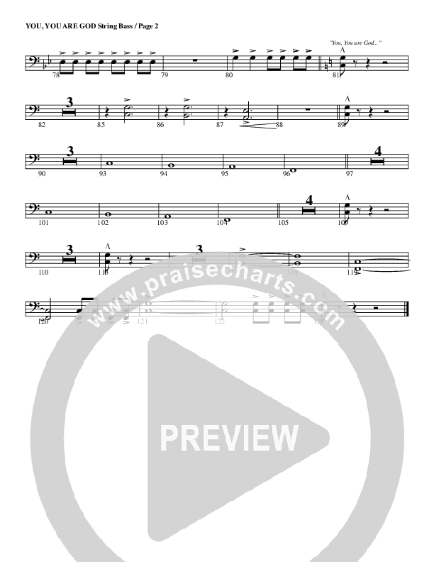 You You Are God Double Bass (G3 Worship)