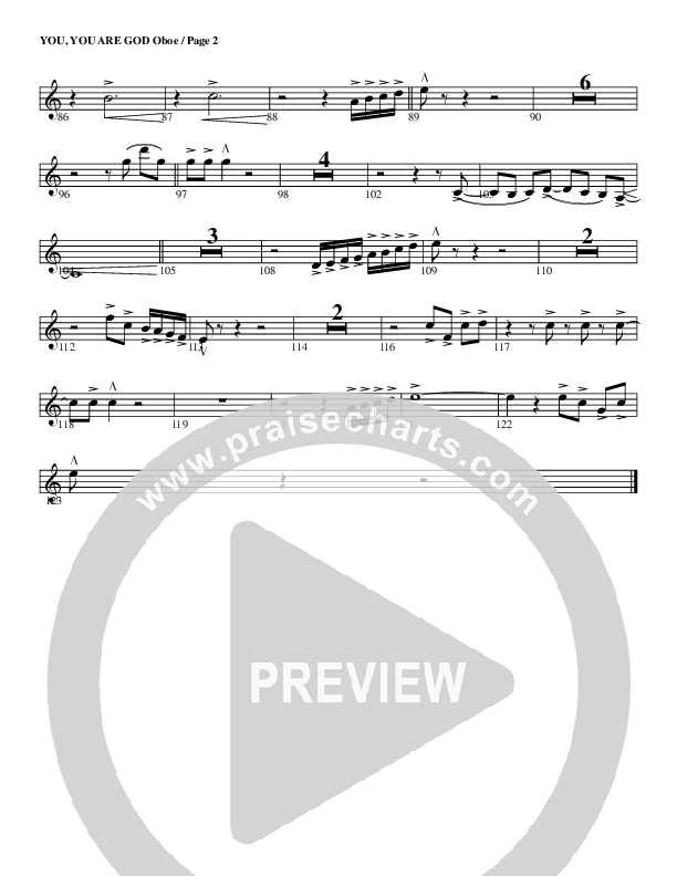 You You Are God Oboe (G3 Worship)