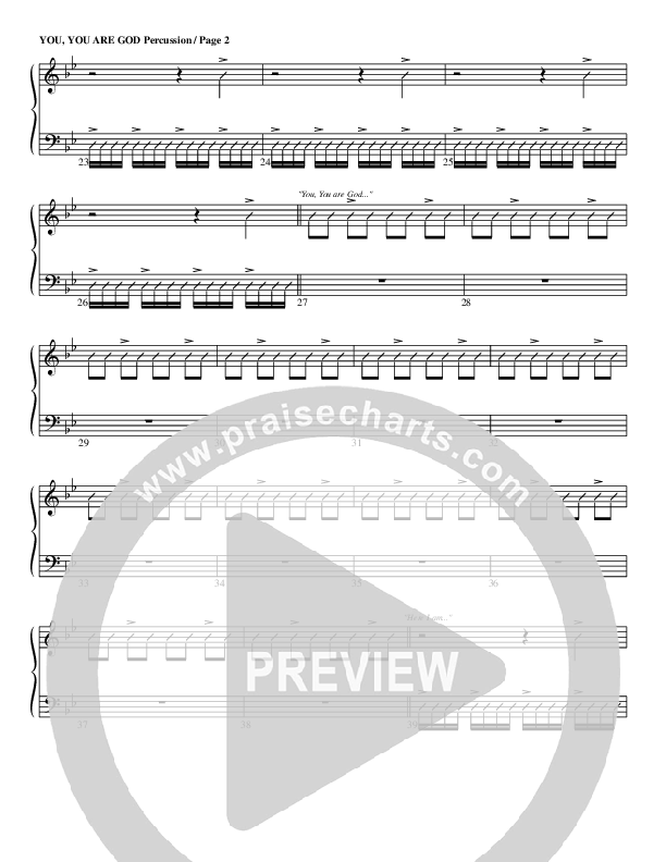 You You Are God Percussion (G3 Worship)