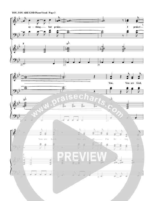 You You Are God Lead & Piano (G3 Worship)