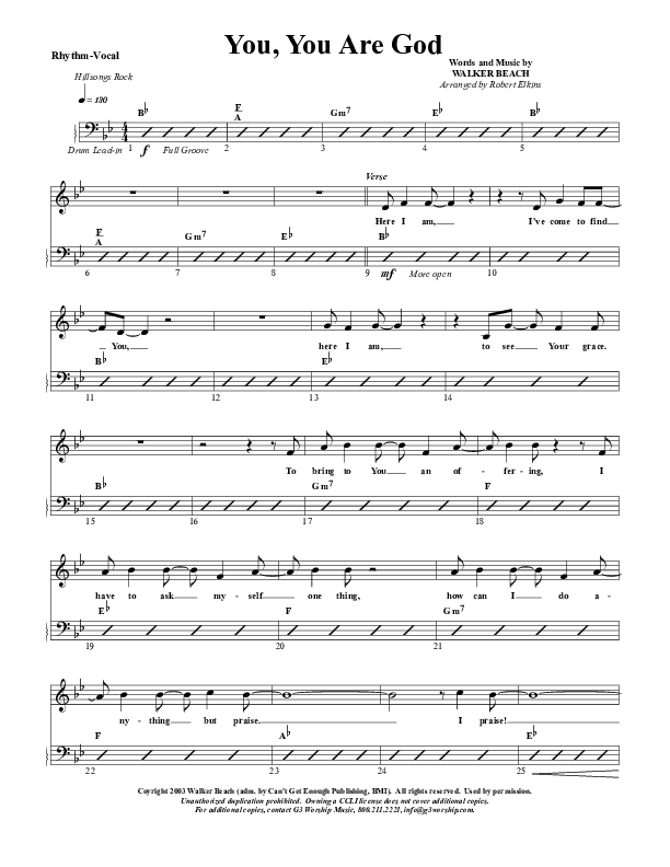 You You Are God Rhythm/Vocal (G3 Worship)
