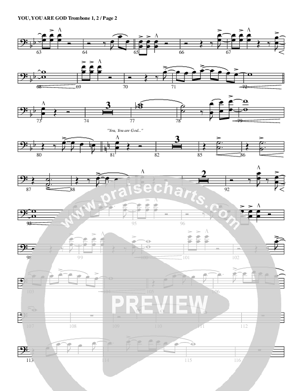 You You Are God Trombone 1/2 (G3 Worship)