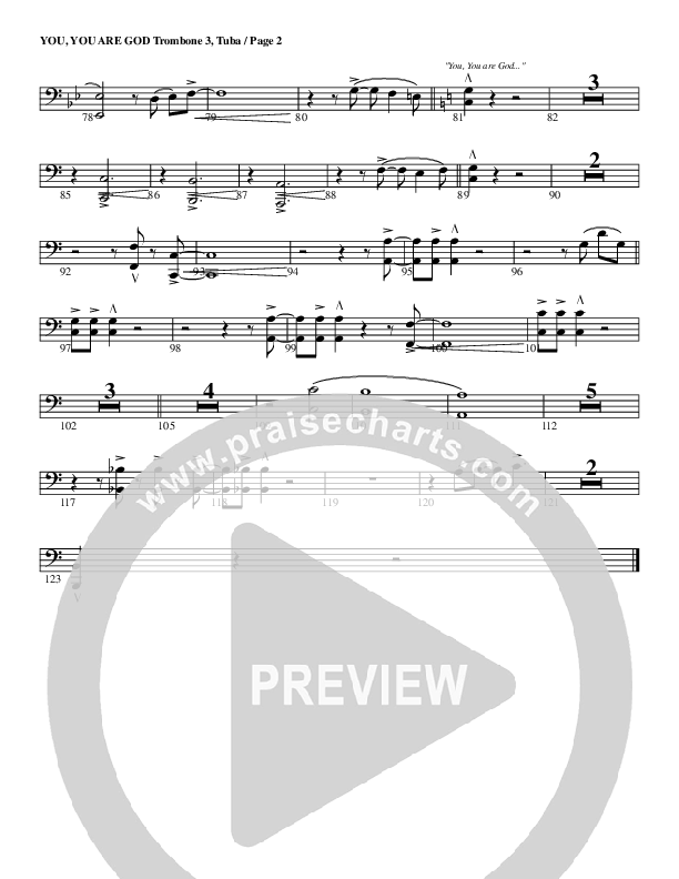 You You Are God Trombone 3/Tuba (G3 Worship)