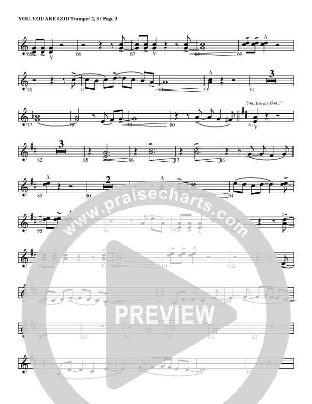 You You Are God Trumpet 2/3 (G3 Worship)