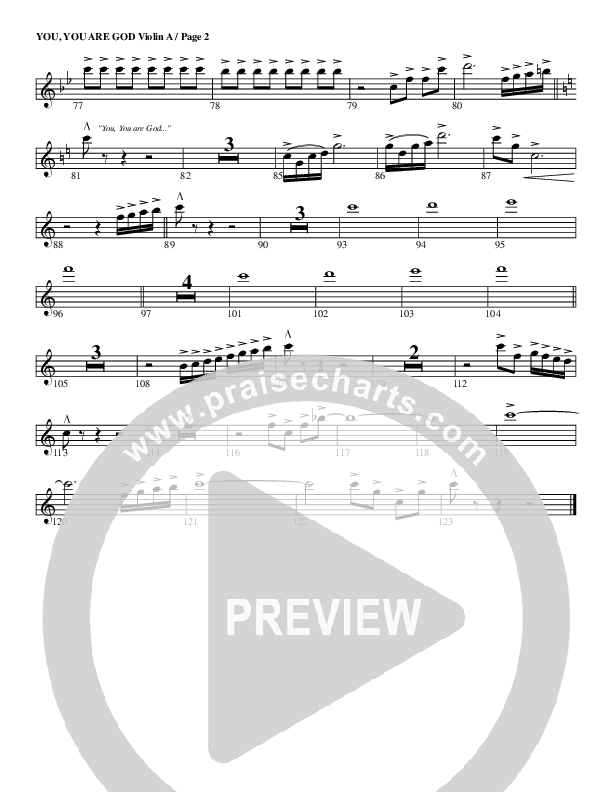 You You Are God Violin 1 (G3 Worship)