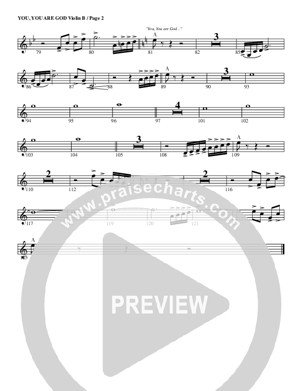 You You Are God Violin 2 (G3 Worship)