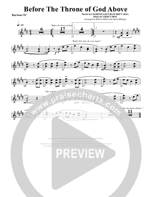 Before The Throne Of God Above Bari Sax (G3 Worship)