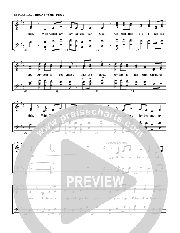 Before The Throne Of God Above Choir Sheet (G3 Worship)