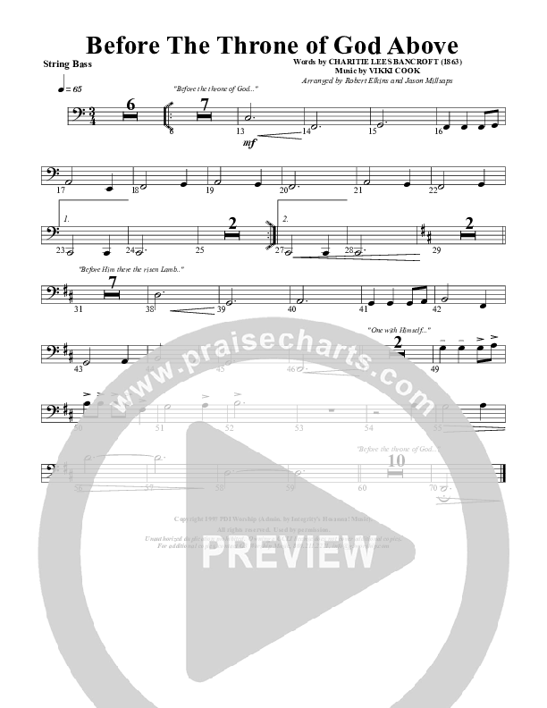 Before The Throne Of God Above Double Bass (G3 Worship)