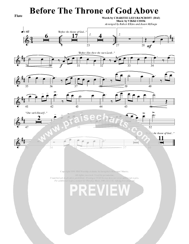 Before The Throne Of God Above Flute (G3 Worship)