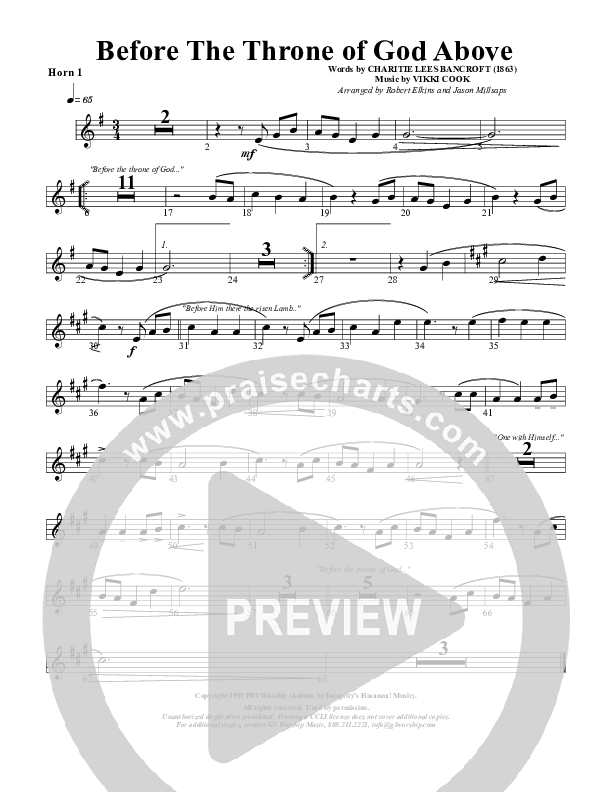Before The Throne Of God Above French Horn 1 (G3 Worship)