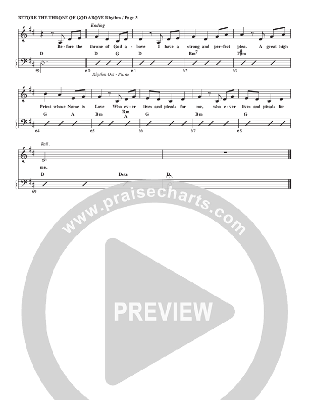 Before The Throne Of God Above Lead Sheet (SAT) (G3 Worship)