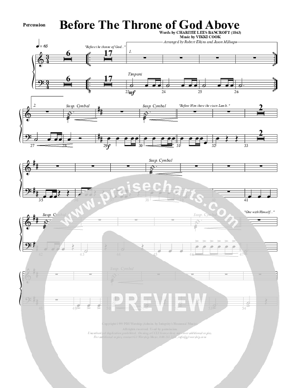 Before The Throne Of God Above Percussion (G3 Worship)