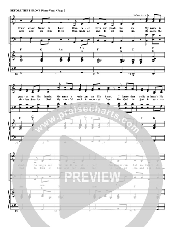 Before The Throne Of God Above Piano/Vocal (G3 Worship)