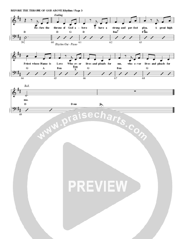 Before The Throne Of God Above Rhythm/Vocal (G3 Worship)