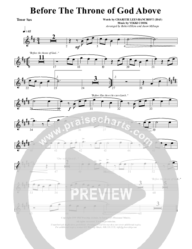 Before The Throne Of God Above Tenor Sax 2 (G3 Worship)