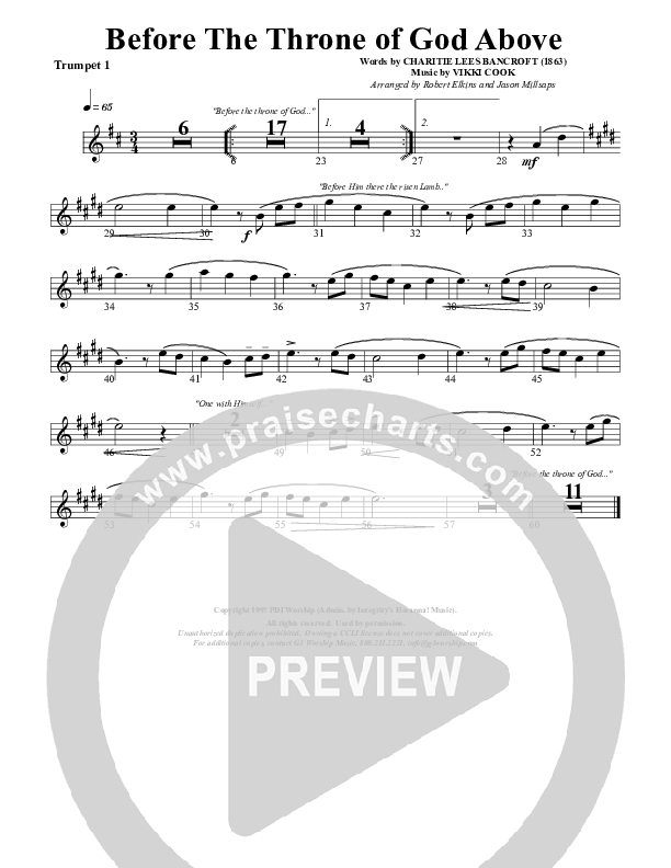 Before The Throne Of God Above Trumpet 1 (G3 Worship)