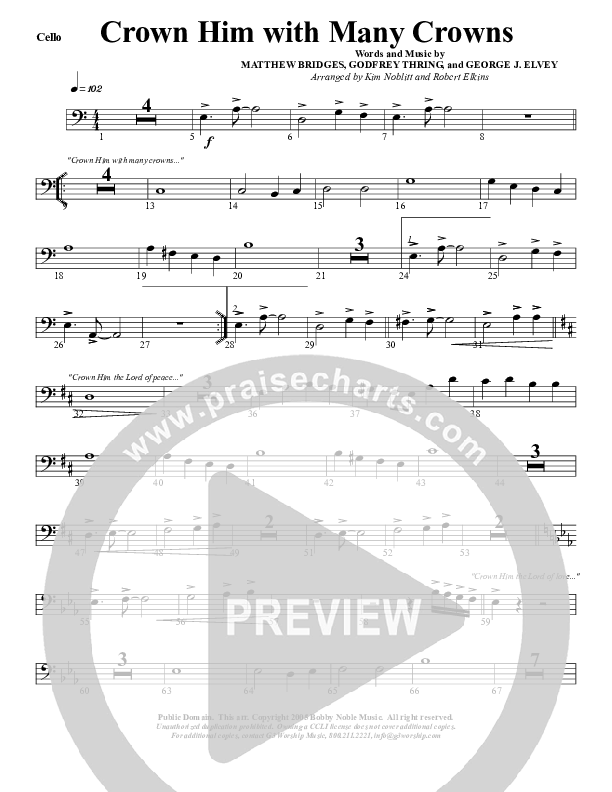 Crown Him With Many Crowns Cello (G3 Worship)