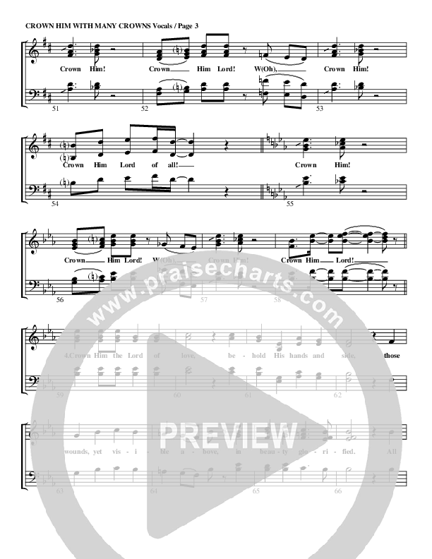 Crown Him With Many Crowns Choir Sheet (G3 Worship)
