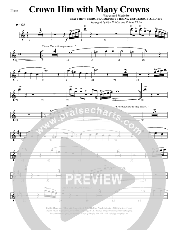 Crown Him With Many Crowns Flute (G3 Worship)