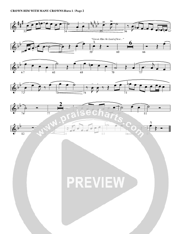 Crown Him With Many Crowns French Horn 1 (G3 Worship)
