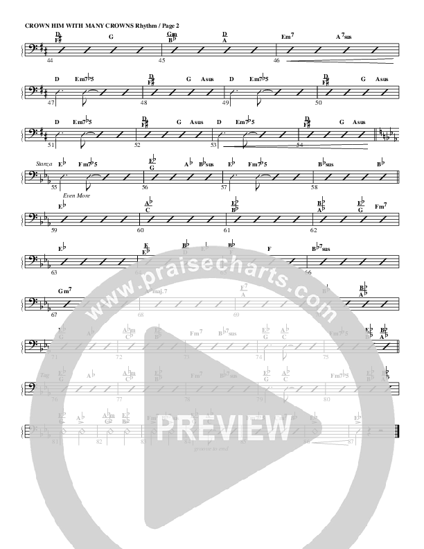 Crown Him With Many Crowns Rhythm Chart (G3 Worship)