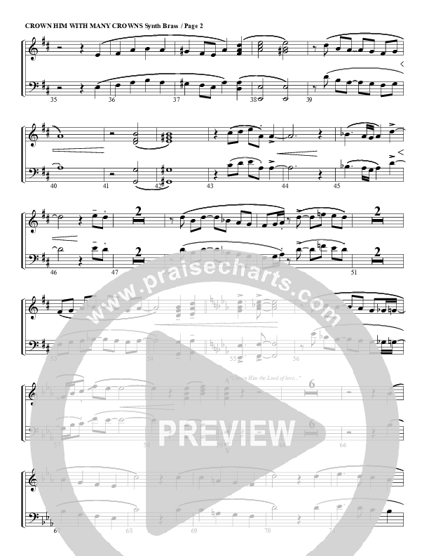 Crown Him With Many Crowns Synth Brass (G3 Worship)