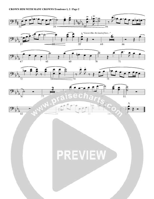 Crown Him With Many Crowns Trombone 1/2 (G3 Worship)