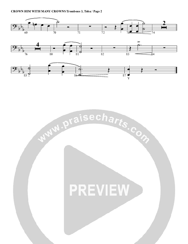 Crown Him With Many Crowns Trombone 3/Tuba (G3 Worship)