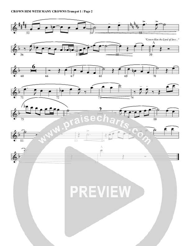 Crown Him With Many Crowns Trumpet 1 (G3 Worship)