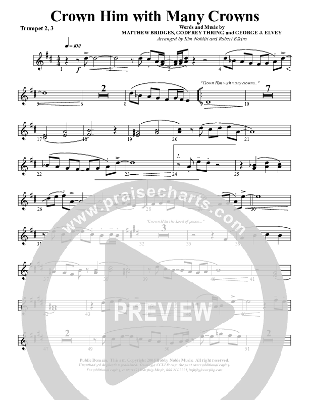 Crown Him With Many Crowns Trumpet 2/3 (G3 Worship)