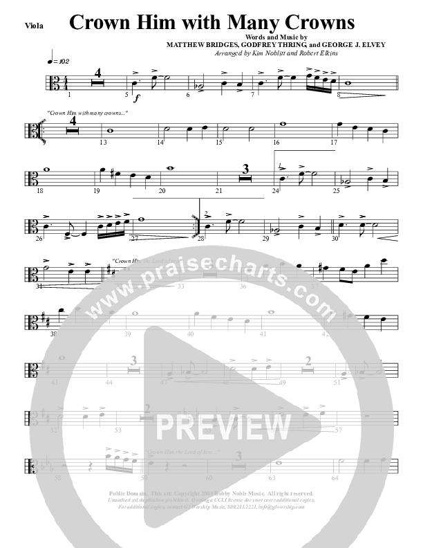Crown Him With Many Crowns Viola (G3 Worship)