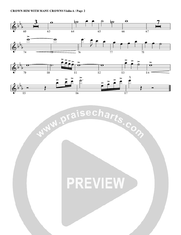 Crown Him With Many Crowns Violin 1 (G3 Worship)