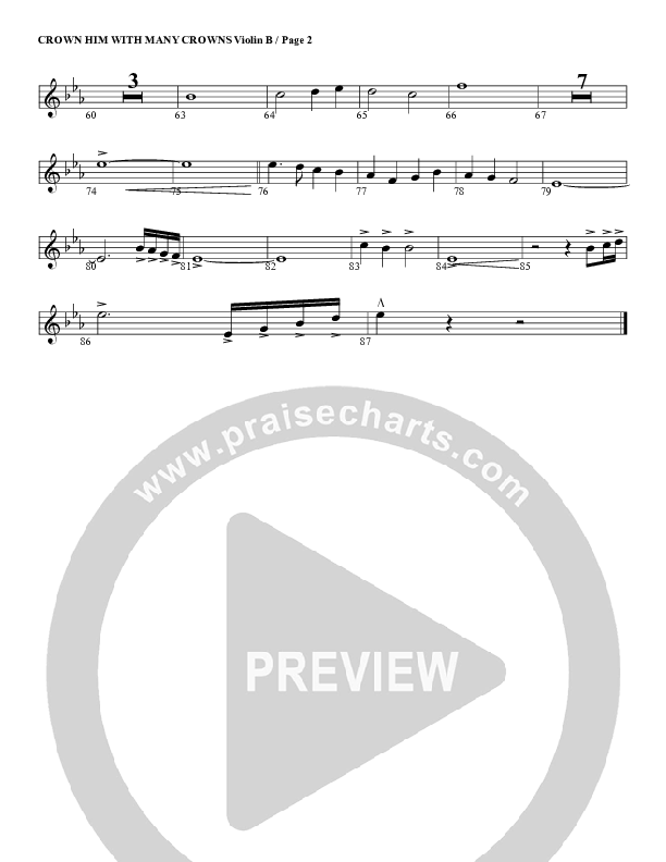 Crown Him With Many Crowns Violin 2 (G3 Worship)