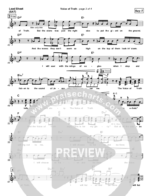Voice of Truth Lead Sheet (Print Only) (Casting Crowns)