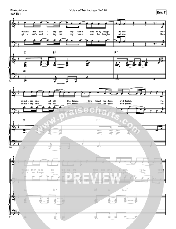 Voice of Truth Piano/Vocal (Print Only) (Casting Crowns)