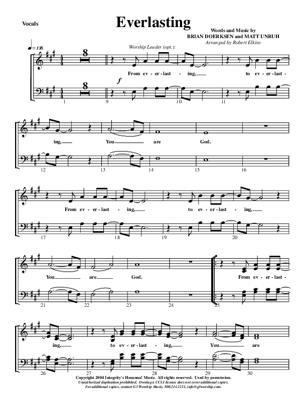 Everlasting Choir Vocals (SATB) (G3 Worship)