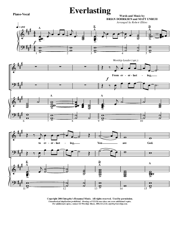 Everlasting Lead & Piano (G3 Worship)