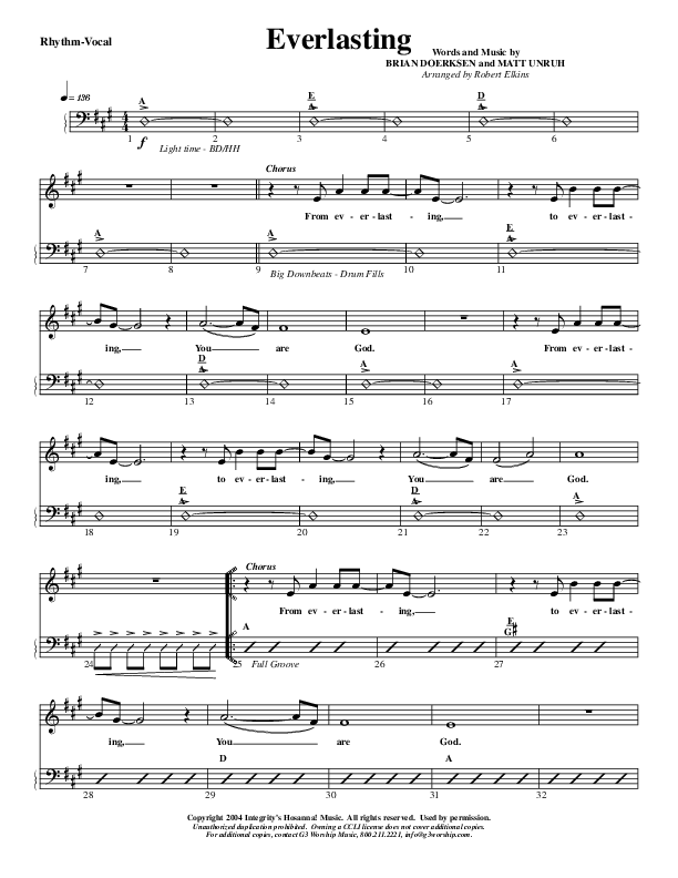 Everlasting Rhythm Chart (G3 Worship)