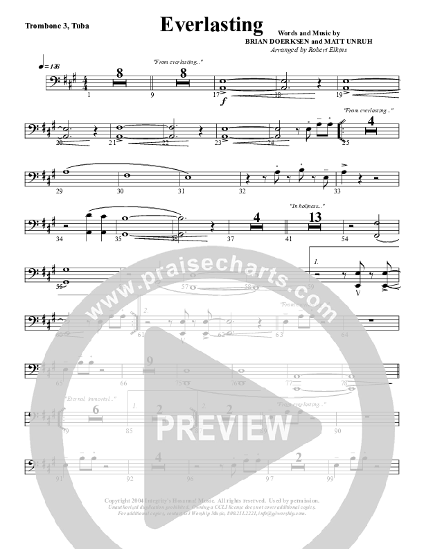 Everlasting Trombone 3/Tuba (G3 Worship)