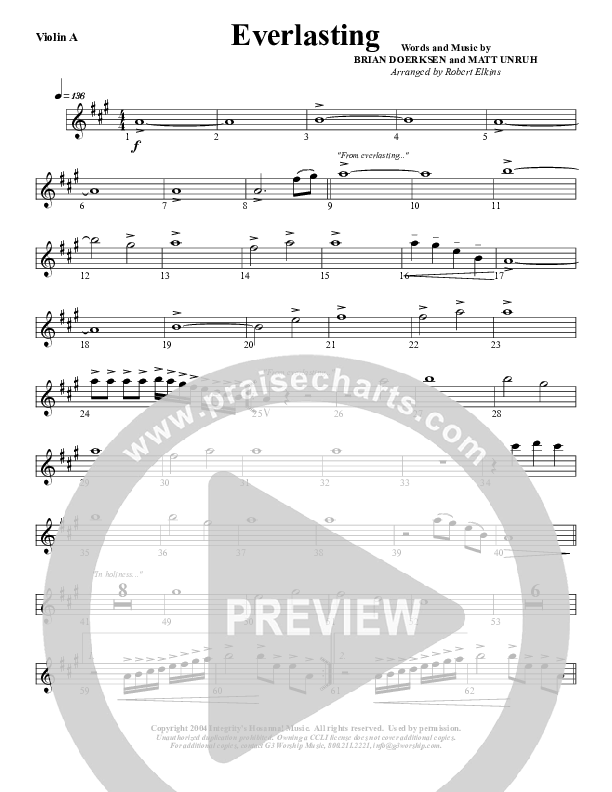 Everlasting Violin 1 (G3 Worship)