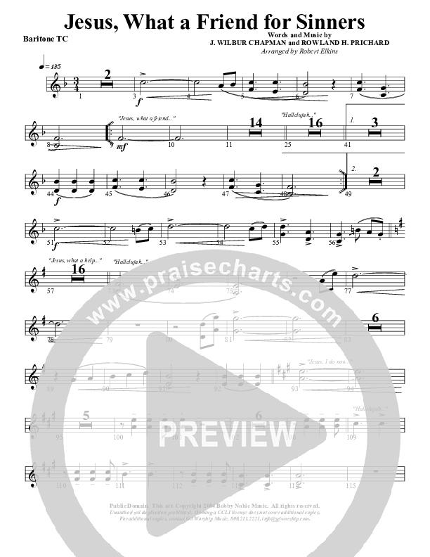 Jesus What A Friend of Sinners Baritone TC (G3 Worship)