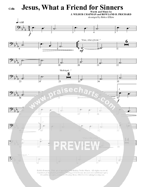 Jesus What A Friend of Sinners Cello (G3 Worship)