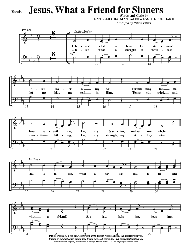 Jesus What A Friend of Sinners Choir Sheet (G3 Worship)