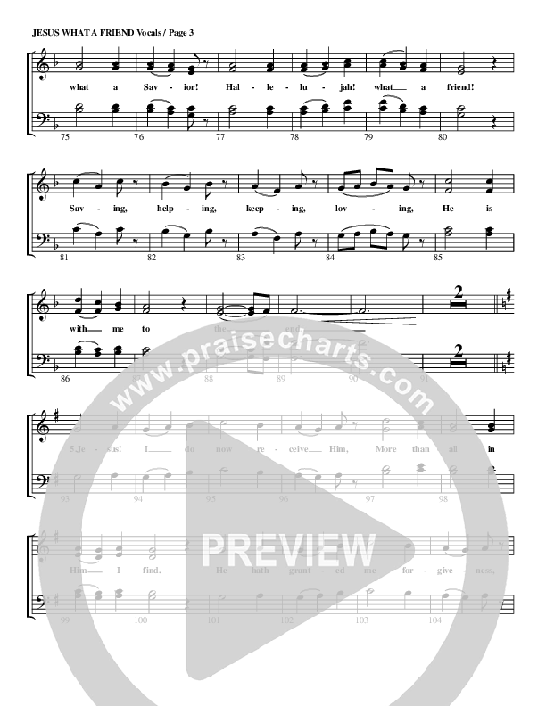Jesus What A Friend of Sinners Choir Sheet (G3 Worship)